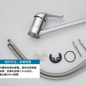 Chengming Kitchen Faucet Single Handle Deck Mounted 360 Degree Rotate Contemporary Style Ceramic Valve Core - Product Image 4