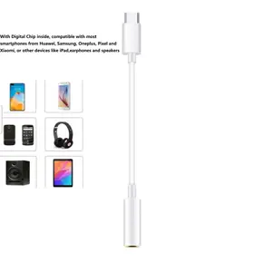 Kabel Earphone Jack 10Cm, Adaptor Audio Headphone USB C Ke 3.5Mm
