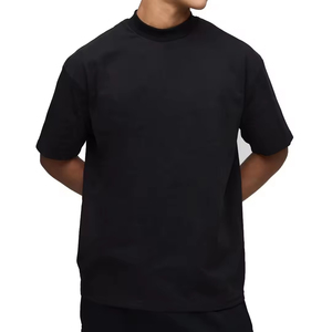 T-shirt élégant et simple de couleur unie, épais, entièrement personnalisable, style streetwear, imprimé, à col montant, pour hommes, pour l'exercice quotidien - Product Image 3