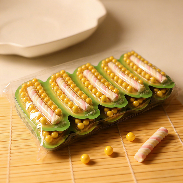Wholesale Custom Banana Shape Marshmallow with Crispy Puffed Candy