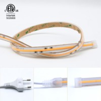 Tira de Luces LED COB de Alto Voltaje 110V-220V AC IP67 Impermeable 420LEDs/m 50m con Controlador para Iluminación de Jardín y Paisajes Exteriores