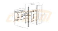 Soporte de Pared Articulado para TV de Acero Laminado en Frío, para Pantallas LCD LED de 50-120 Pulgadas, Giratorio 120 Grados, 80kg/176lbs