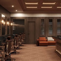 Station de Salon de Coiffure : Design 3D Intérieur Complet Personnalisé, Ensemble de Mobilier de Salon avec Chaises pour Coiffeur