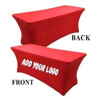 Nappe rectangulaire extensible en spandex avec logo personnalisé imprimé pour salons professionnels, expositions et événements (6ft, 8ft)