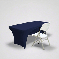 Housse de table carrée moderne en tricot extensible, en spandex ajusté, pour table de 6 pieds, écologique et personnalisable pour événements à domicile