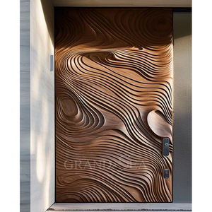 Porte d'entrée personnalisée en usine Grandsea Guangdong pour la conception transitionnelle Porte d'entrée résidentielle en acier de sécurité en aluminium - Product Image 6