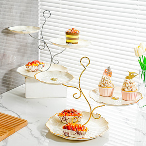 IStapromo Gifts 3 Layers Party <b>Tray</b> for Cupcakes Fruit Desserts & Candies for Valentine's Day Buffet & <b>Snack</b> Display Plate Stand - Product Image 1