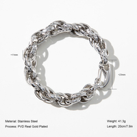 Bracelet YF8215 haut de gamme, punk, étanche, anti-ternissement, en acier inoxydable, fait main, chaîne épaisse, fermoir à ressort