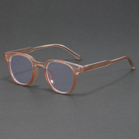 Gafas de PC para Hombre, Monturas de Gafas para Mujer, Gafas Redondas con Bloqueo de Luz Azul Vintage 2025