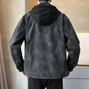 Chaqueta de Trabajo para Exteriores con Cuello Alto, Múltiples Bolsillos y Corte Holgado en Dos Tonos Tierra - Product Image 4