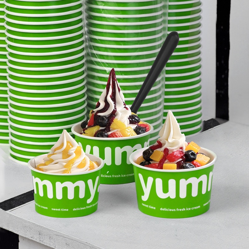 Custom Disposable Ice Cream Paper Cup/Bowl Yogurt Box Design Premium Quality Eco-Friendly Stylish Packaging