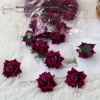 Bunga Mawar Beludru Mini Buatan Tiruan Bahan Corsage Model MGH-082 untuk Dekorasi Pernikahan & Luar Ruangan Grosir Dekorasi Topi