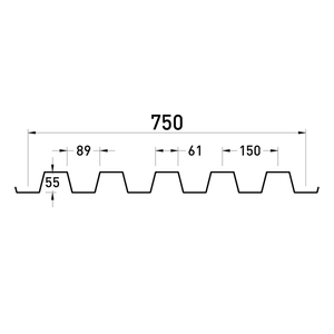 Sanda55 P750 CLS tấm kim loại hình thang Th. Tấm chất lượng Sàn thép mạ kẽm 0.8mm cho hệ thống sàn Composite - Product Image 3