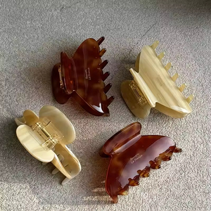 Pinza de Pelo Francesa Simple con Textura de Acetato para Mujer, Accesorios para el Cabello, Pinzas de Pelo de Tamaño Mediano - Product Image 3