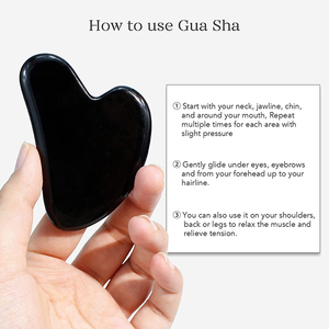 Benutzer definierte Logo-Kosmetik Original Stone Roller Jade Massage gerät Black Obsidian Facial Jade Roller und Gua Sha für Gesicht - Product Image 2