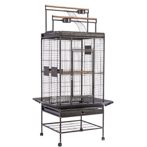Dubbele Stapel Sterke Metalen Fokkerij Volières Canar Duivenfokker Roestvrij Staal Grote Papegaai Kooi Met Wielen En Staande Paal - Product Image 1