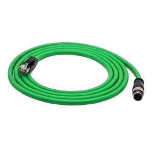 Câble à fibre optique étanche IP68 M12 vers RJ45 anti-interférence 4 cœurs 8 broches mâle-femelle vert 1-100m - Product Image 2