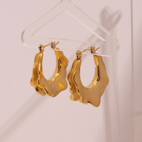Boucles d'oreilles créoles géométriques à la mode en acier inoxydable plaqué or boucles d'oreilles créoles bijoux élégants pour les femmes