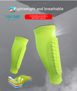 TopOne personnalisé jeunesse football protège-tibias gardes minces EVA mollet manches nid d'abeille blancs blancs pour enfants sport Football sûr - Product Image 6