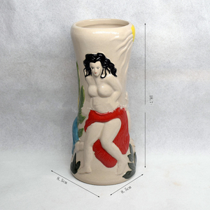 Taza de café Tiki de cerámica única personalizada hecha a mano al por mayor, vasos de cóctel, taza Tiki de cerámica 3D hawaiana creativa - Product Image 3