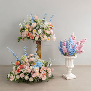 Centrotavola con Sfere di Fiori Artificiali in Seta, Composizioni Floreali Leggere e Realistiche in Rosa e Blu, per Pasqua e Natale - Product Image 5