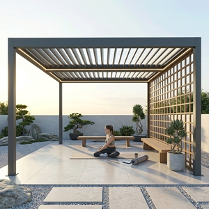 Pergola en aluminium pour zone de yoga et de fitness en plein air, <span class=keywords><strong>abri</strong></span> pare-vent silencieux pour espace d'exercice à domicile, gazebo intelligent d'extérieur - Product Image 1