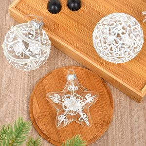 High Quality Handmade Transparent Glass <b>Christmas</b> Hanging Ornaments Painted Tree Window Scene for Home Party Use <b>Box</b> Packing - Product Image 2