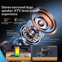 Système audio sans fil 5.0 tout-en-un pour karaoké, portable, extérieur, domestique, de bureau, avec écran intégral, lumière d'ambiance et caisson de basses