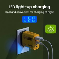 5 Port 240W USB-C Pengisi Daya Dinding QC3.0 Pengisian Cepat Adaptor Perjalanan dengan Proteksi OTP Output 5V/3A