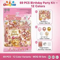 Guirlandes d'arches de ballons en feuille d'aluminium en forme d'étoile or rose en gros pour la décoration de scènes de fête d'anniversaire