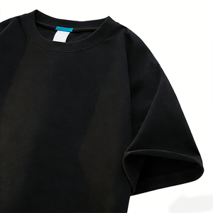 T-shirts en coton blanc uni pour hommes avec logo OEM personnalisé, 100% coton, tailles <span class=keywords><strong>S</strong></span> à 5XL, col rond, motif uni, manches courtes, tissu jersey - Product Image 4