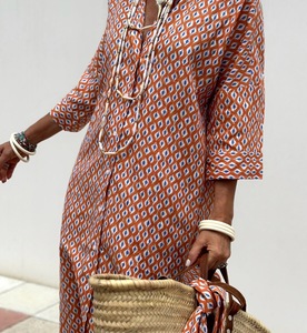 Abito Camicia <span class=keywords><strong>a</strong></span> <span class=keywords><strong>Righe</strong></span> Elegante da Donna, Lunghezza Media, Mezza Manica, Stile Vintage con Cintura, Produzione su Misura - Product Image 6