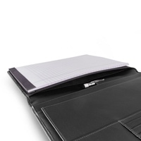 Carpeta Portadocumentos de Cuero Genuino A4 Personalizada con 3 Ranuras para Tarjetas y Ventana para Identificación