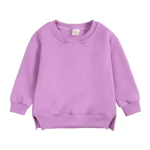 kids clothing wholesale cotton Kids & Toddler Sweatshirt crew neck long sleeve Boys Girls blank solid color kids fleece hoodies