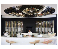 Comptoir de bar de forme ronde de restaurant commercial de surface solide de haute qualité de conception moderne de luxe de LED