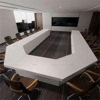 Mobilier de bureau mobile sur mesure 20 personnes design en forme de U bureau moderne salle de conférence surface solide réunion Table de conférence