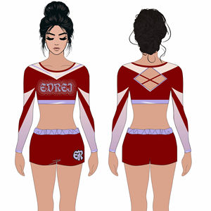 ชุดยูนิฟอร์มเชียร์ลีดเดอร์แขนยาวสำหรับเด็กผู้หญิงชุดเชียร์ลีดเดอร์ประดับพลอยเทียมกระโปรงแต่งระบายชุดเชียร์ลีดเดอร์ - Product Image 6