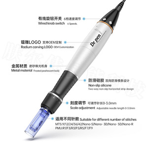 <span class=keywords><strong>Dr</strong></span>. <span class=keywords><strong>Pen</strong></span> <span class=keywords><strong>A1</strong></span>, Dermapen Inalámbrico de 5 Velocidades, Dispositivo Profesional de Microagujas para el Rostro con Enchufe para EE. UU./UE/Reino Unido/Australia, Uso Personal en el Hogar - Product Image 5