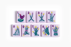 Série Alimentaire Lilac : Mahjong Américain Moderne de Luxe, 160 Pièces, Plaques Acryliques Durables et Écologiques, Pliable en un Seul Plis, Design Unique - Product Image 3