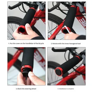Xe máy Lock-on chống trượt xe đạp xử lý <span class=keywords><strong>Grips</strong></span>-song phương kẹp MTB xe đạp leo núi thoải mái đi xe đạp thiết bị - Product Image 4