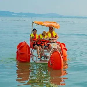 Профессиональный поставщик, два человека на море и озере с 3 колесами, ПВХ понтоны, надувная педаль, водные велосипеды, водный велосипед