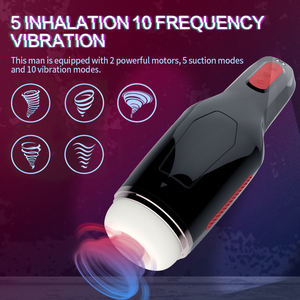 Männlicher Mastur bator becher mit 5 Absaugungen 10 Vibrations modi Heizung Weiche TPE-Hülle USB Wiederauf lad bares Sexspielzeug für Männer - Product Image 3