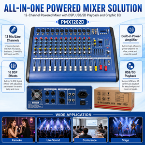 Mezclador <span class=keywords><strong>de</strong></span> Audio Profesional <span class=keywords><strong>de</strong></span> 12 Canales con Reproducción USB SD, 16 Efectos DSP, Alimentación Fantasma <span class=keywords><strong>de</strong></span> 48V <span class=keywords><strong>para</strong></span> Escenario, Karaoke y Transmisión en Vivo - Product Image 6