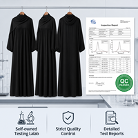 Abaya élégante pour femmes du Moyen-Orient, coupe régulière, longueur au sol, manches longues, service OEM, robe islamique, vente en gros