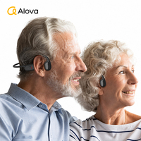 Aides auditives de marque ALOVA, écouteurs sans fil à conduction osseuse, casque Bluetooth avec microphone