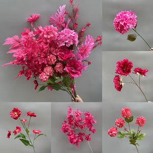 Fleur de mariage rose mariage soie rose vif Rose Fushia Arrangement de <span class=keywords><strong>fleurs</strong></span> lys <span class=keywords><strong>Fuchsia</strong></span> <span class=keywords><strong>fleurs</strong></span> artificielles en vrac - Product Image 5