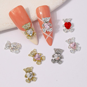 Nuevo Oso de Peluche de Lujo con Cristales para Decoración de Uñas, Accesorios Metálicos 3D para Arte de Uñas con Lindo Osito de Peluche - Product Image 3