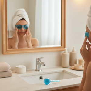 Esferas de hielo Myrva, bolas de masaje frías de vidrio para la cara, uso doméstico, color azul - Product Image 2