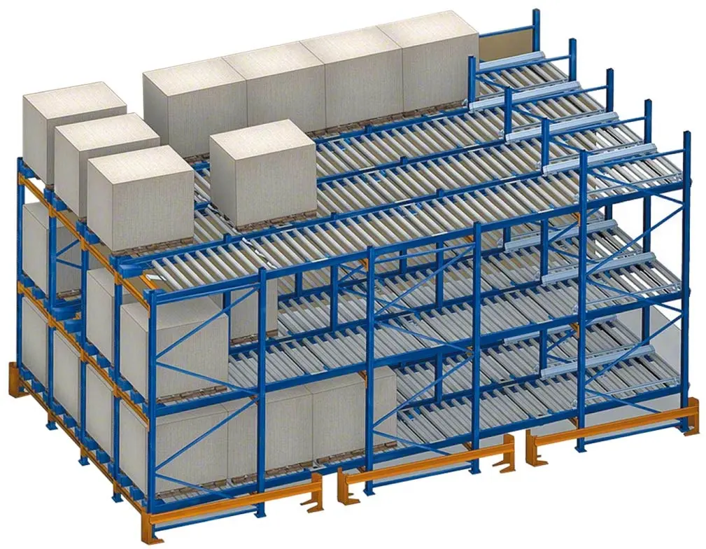 Urgo Hot Jual Pallet Industri Kas Stainless Roller Rak Gravitasi Racking