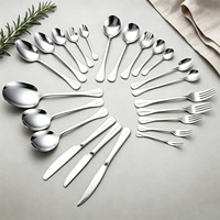 Ensemble de couverts complets pour hôtel avec logo personnalisé, manche large, couteau, cuillère et fourchette, en acier inoxydable, pour restaurant